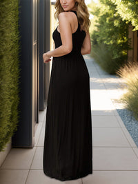 Pocketed Round Neck Sleeveless Dress Trandify Deal