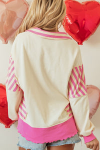 Valentine’s Day Sequin Heart Pattern Long Sleeve Sweatshirt Trandify Deal
