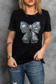 Bow Round Neck Short Sleeve T-Shirt - Trandify Deal