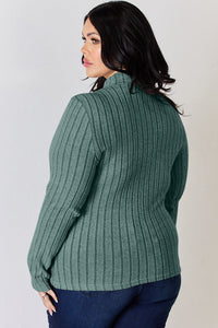 Basic Bae Full Size Ribbed Mock Neck Long Sleeve T-Shirt Trandify Deal