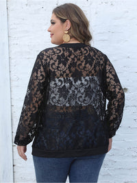 Plus Size Lace Open Front Cardigan Trandify deal