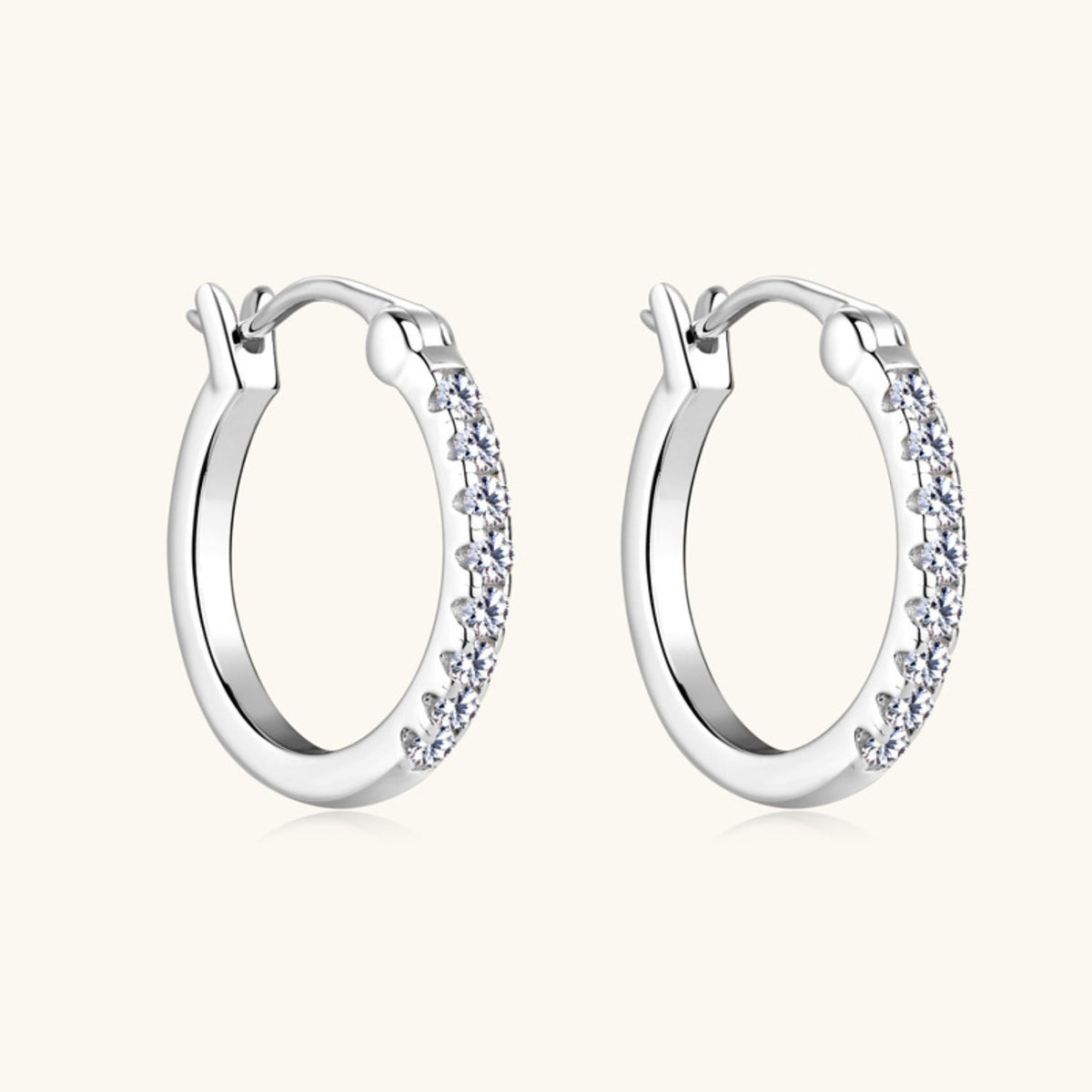 925 Sterling Silver Moissanite Huggie Earrings Trandify Deal