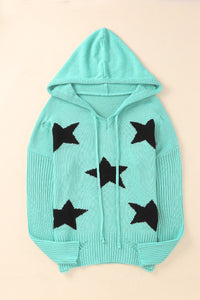 Distressed Drawstring Long Sleeve Hooded Sweater Trandify Deal