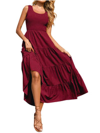 Tiered Smocked Wide Strap Dress Trandify Deal