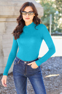Basic Bae Full Size Mock Neck Long Sleeve Bodysuit Trandify Deal