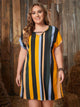 Plus Size Striped Short Sleeve Mini Dress Trandify deal