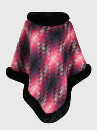 Faux Fur Trim Poncho Trandify Deal