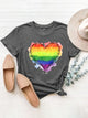 Heart Graphic Round Neck Short Sleeve T-Shirt Trandify deal