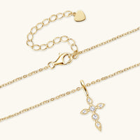 925 Sterling Silver Moissanite Cross Pendant Necklace Trandify Deal