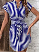 Tied Striped Cap Sleeve Mini Dress Trandify deal