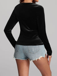 Ruched Surplice Long Sleeve Top Trandify Deal