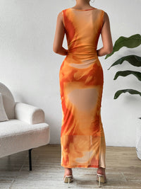 Honey Slit Round Neck Midi Tank Dress Trandify deal