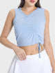 Millennia Drawstring Ruched Wide Strap Active Tank Trandify deal