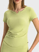 Notched Short Sleeve Active T-Shirt Trandify Deal