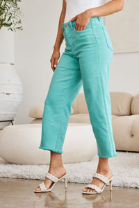 RFM Full Size Tummy Control High Waist Raw Hem Jeans Trandify deal