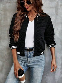 Zip Up Long Sleeve Jacket Trandify Deal