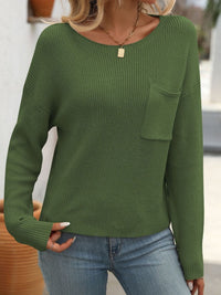 Round Neck Long Sleeve Sweater Trandify Deal
