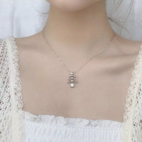 Christmas Tree Necklace Sterling Silver & Moissanite