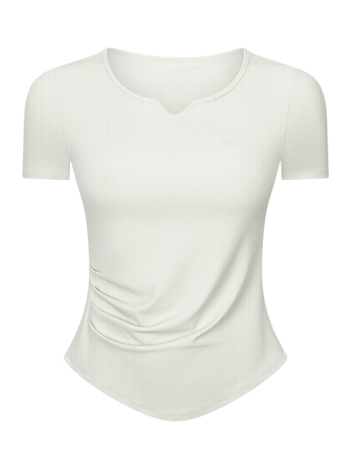 Notched Short Sleeve Active T-Shirt Trandify Deal