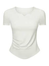 Notched Short Sleeve Active T-Shirt Trandify Deal