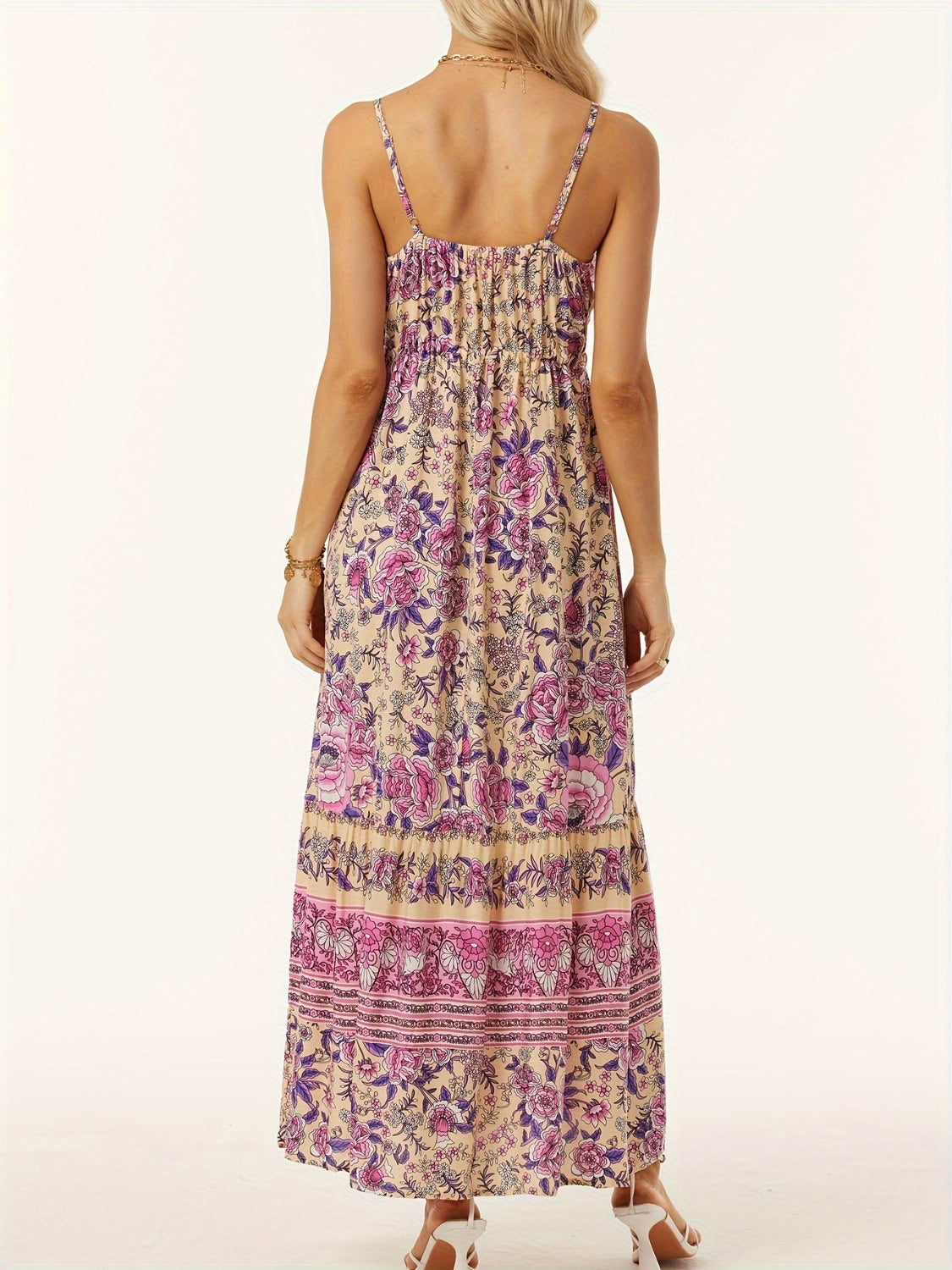 Printed Scoop Neck Midi Cami Dress Trandify deal