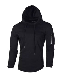 Men's Plus Size Slim Fit Hoodie | Long Sleeve Cotton Blend Pullover