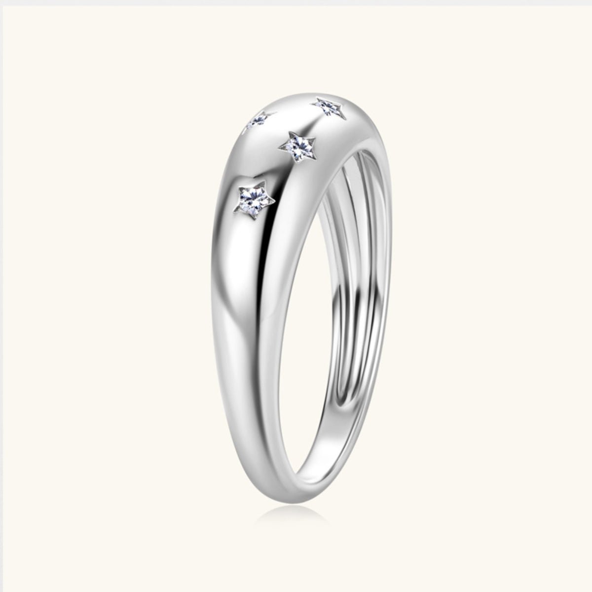 925 Sterling Silver Inlaid Moissanite Star Ring Trandify Deal