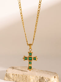 Stainless Steel Zircon Cross Pendant Necklace Trandify Deal