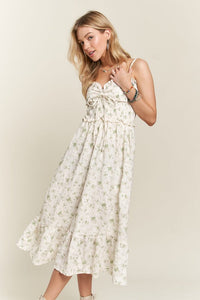 ADORA Smocked Floral Sweetheart Neck Cami Dress Trandify Deal