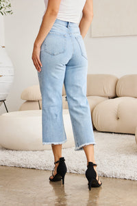 RFM Full Size Tummy Control High Waist Raw Hem Distressed Jeans Trandify deal