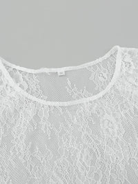 Elegant Sheer Lace Long Sleeve Blouse for Women – Floral Boho Chic Top