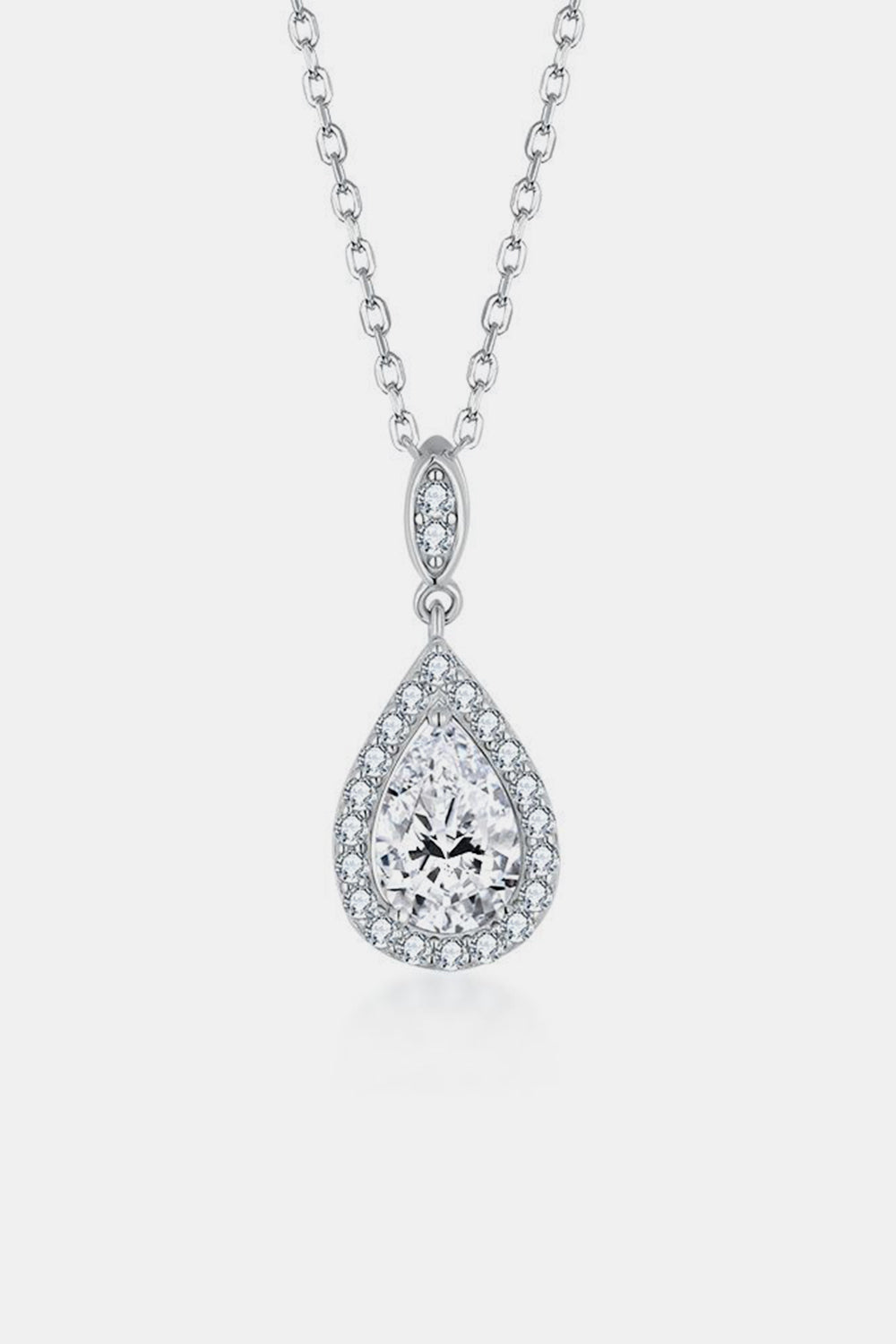 1.5 Carat Moissanite 925 Sterling Silver Teardrop Necklace Trandify deal