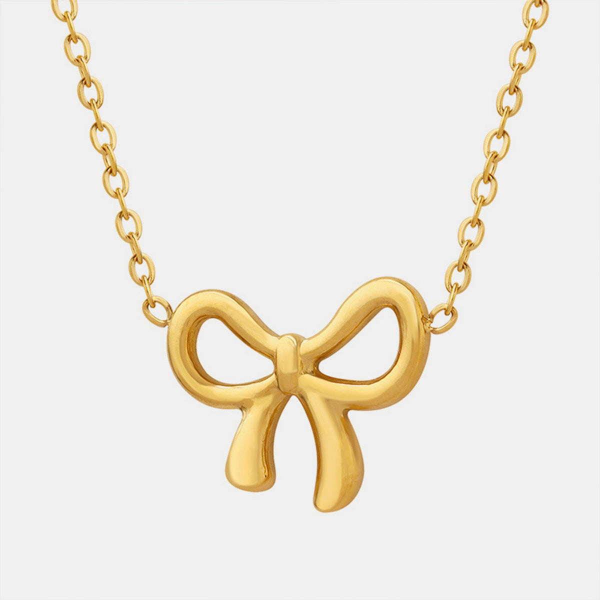 Gold-Plated Titanium Steel Bow Pendant Necklace Trandify deal
