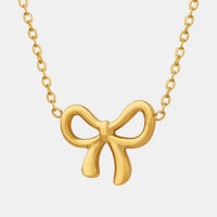 Gold-Plated Titanium Steel Bow Pendant Necklace Trandify deal
