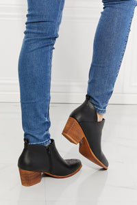 MMShoes Trust Yourself Embroidered Crossover Cowboy Bootie in Black Trandify Deal
