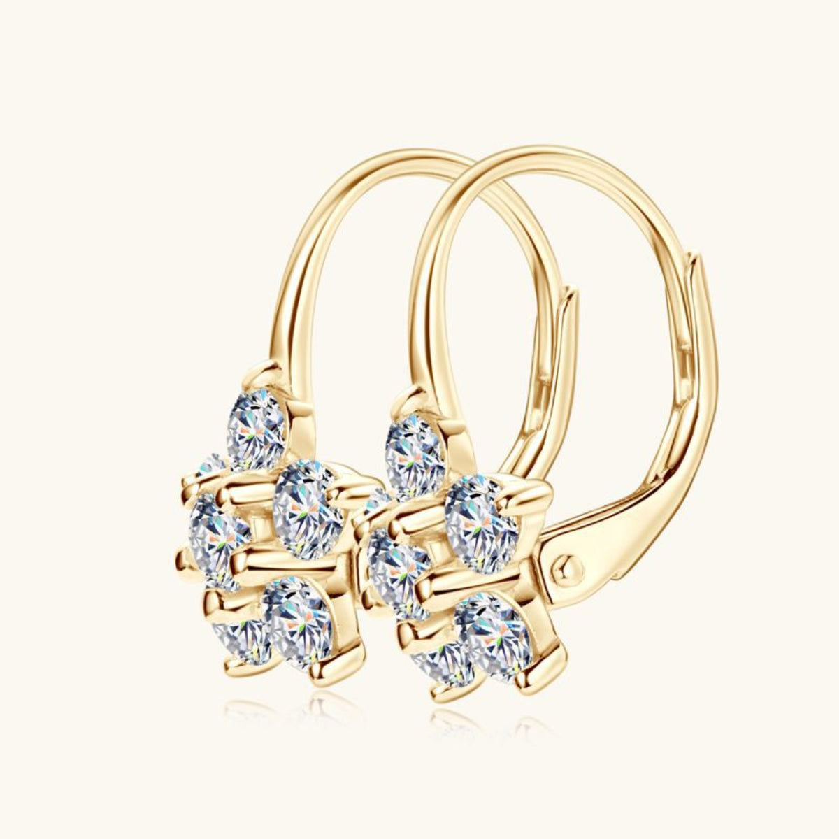 1.2 Carat 925 Sterling Silver Moissanite Flower Huggie Earrings Trandify Deal