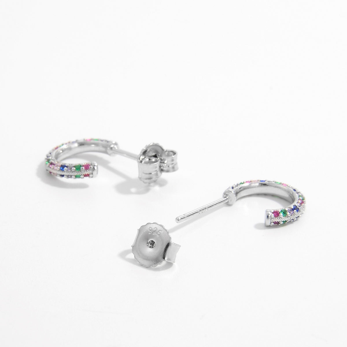 925 Sterling Silver Contrast Zircon Earrings Trandify Deal