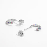 925 Sterling Silver Contrast Zircon Earrings Trandify Deal