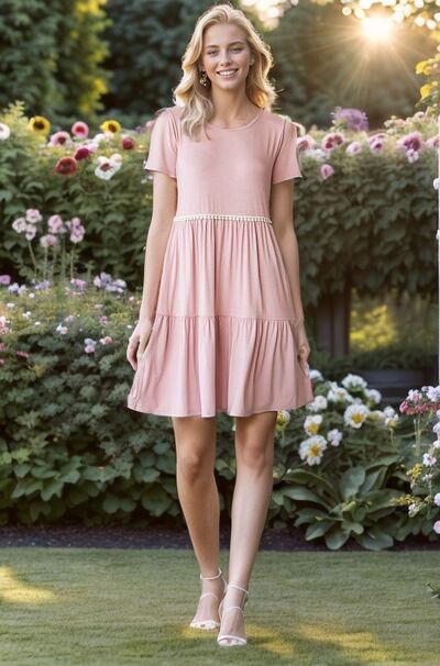 Boho Plus Size Tiered Mini Dress with Lace Trim – USA Women’s Fashion