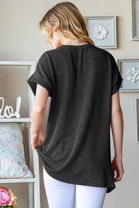 Heimish Full Size USA Graphic Short Sleeve Ribbed Top Trandify Deal