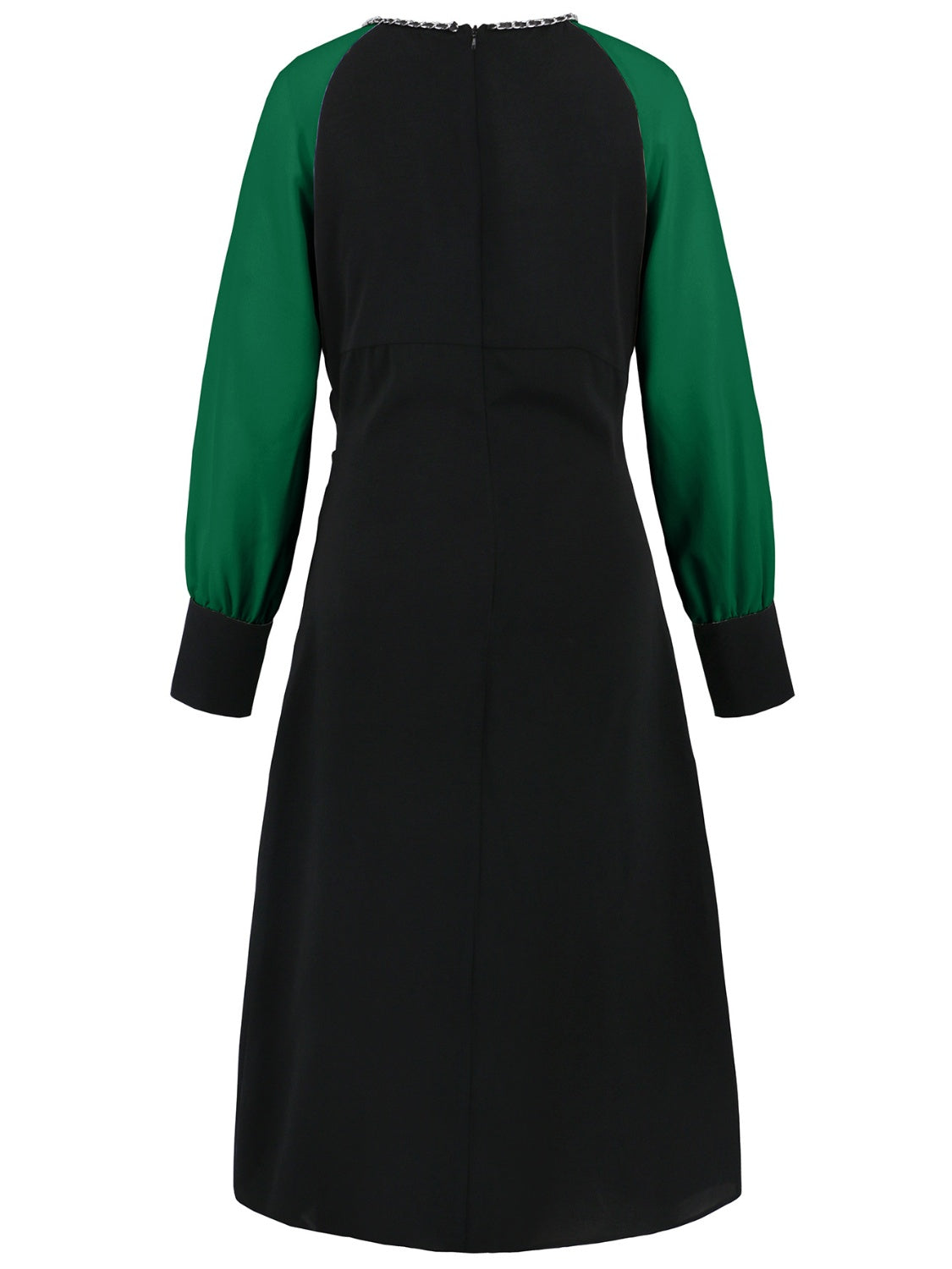 Ruched Contrast Long Sleeve Midi Dress Trandify Deal