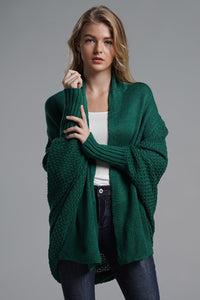 Open Front Batwing Sleeve Cardigan Trandify Deal