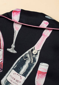 Champagne Print Short Sleeve Top and Shorts Set Trandify Deal