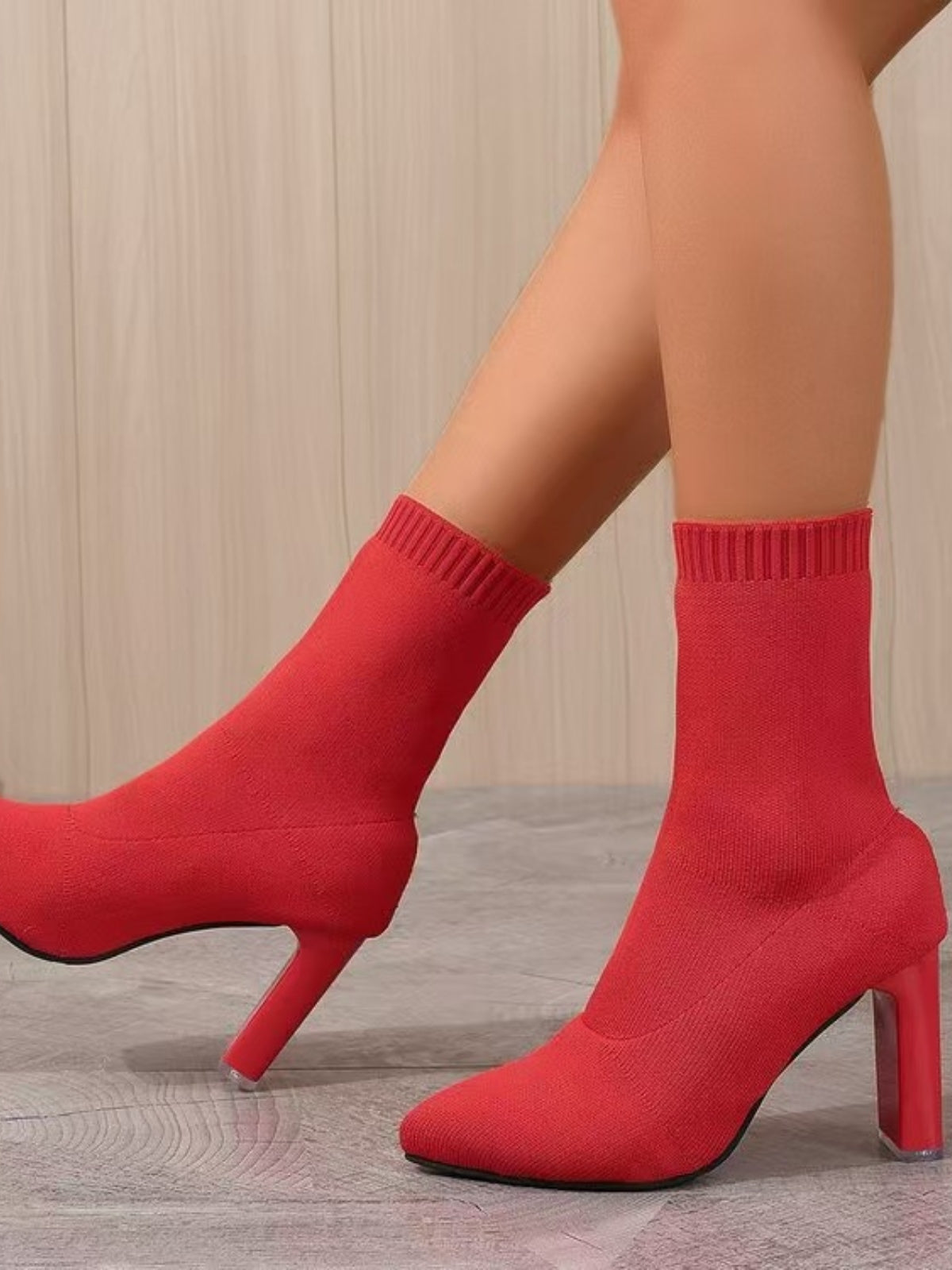 Point Toe Block Heel Boots Trandify Deal