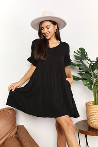 V-Neck Flounce Sleeve Tiered Dress Trandify deal