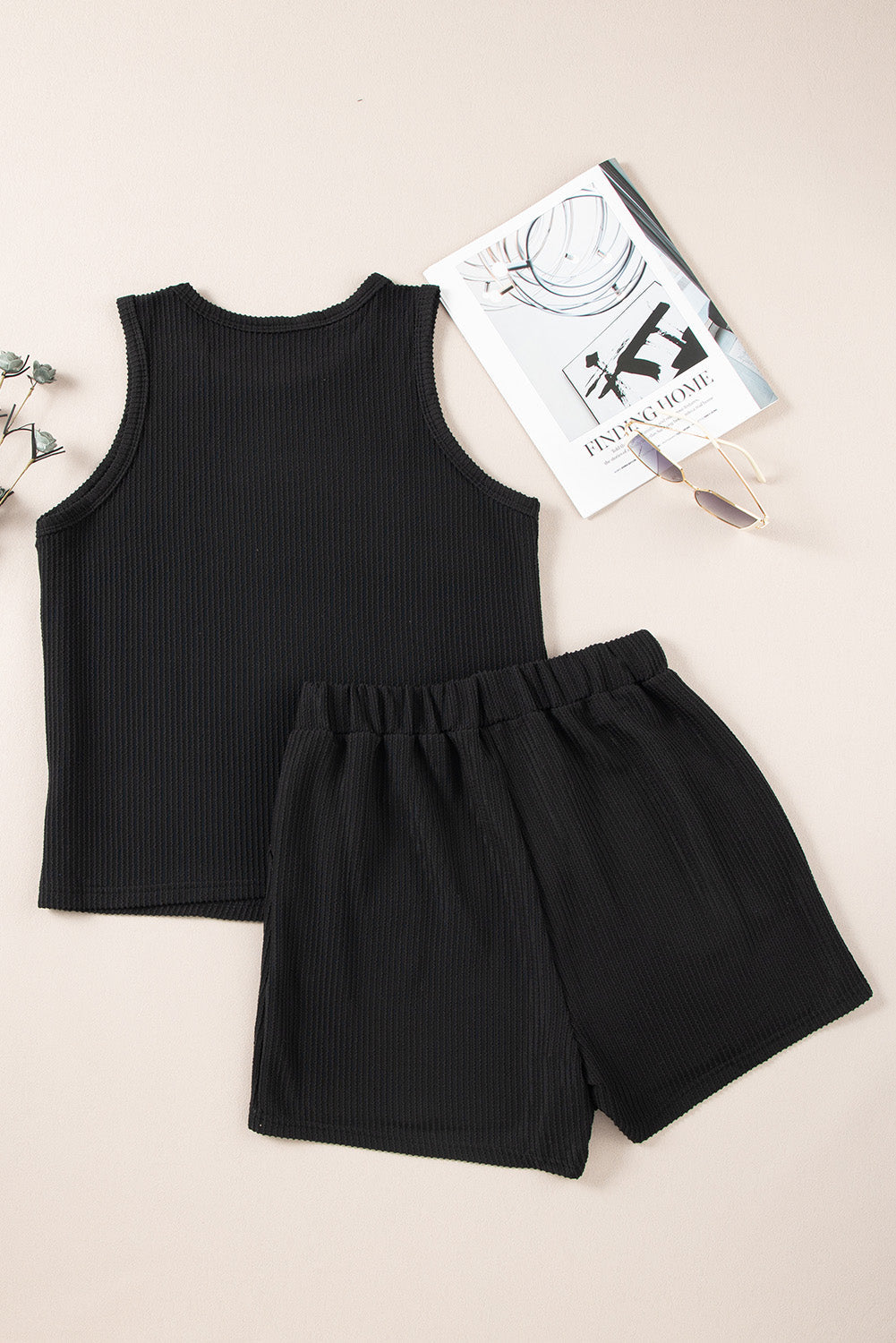 Round Neck Sleeveless Top and Shorts Set Trandify deal