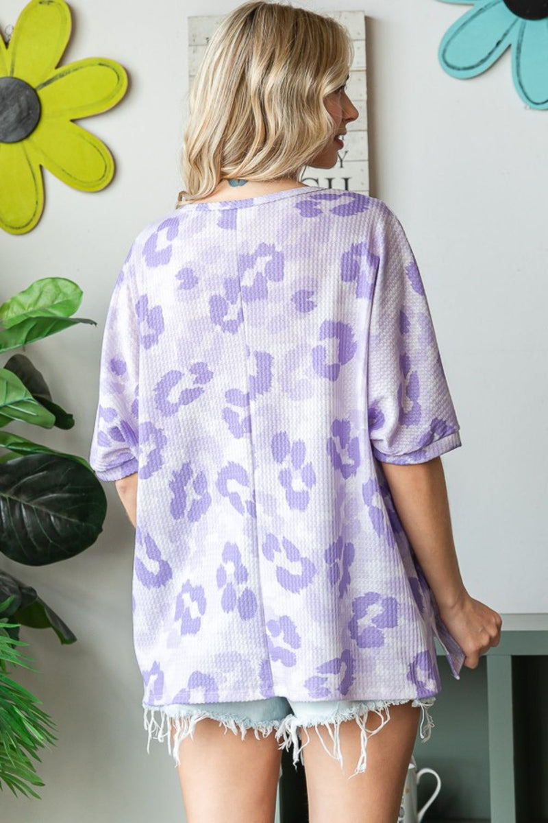 HOPELY Print Waffle Oversized T-Shirt Trandify deal