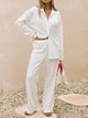 Collared Neck Long Sleeve Top and Drawstring Pants Set Trandify Deal