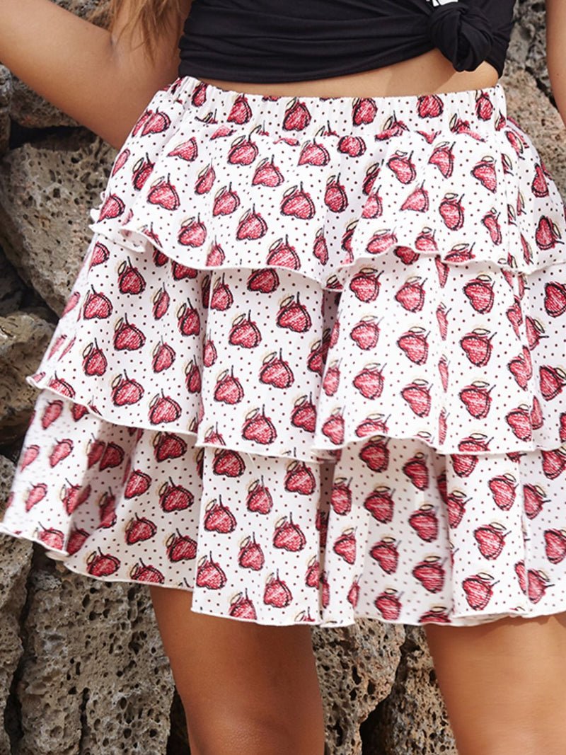 Perfee Layered Printed Mini Skirt Trandify Deal