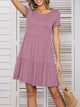 Round Neck Short Sleeve Mini Tee Dress Trandify deal